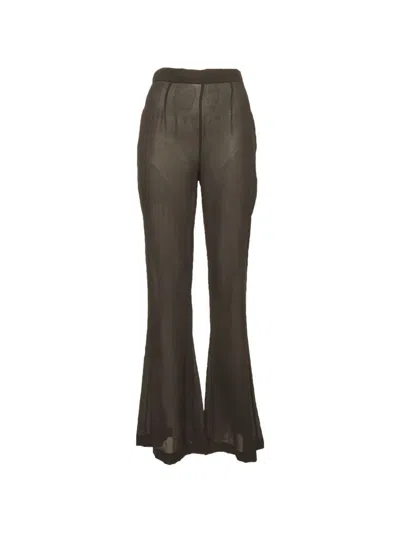 Pre-owned Dolce & Gabbana Semi-sheer Flared Trousers In Black