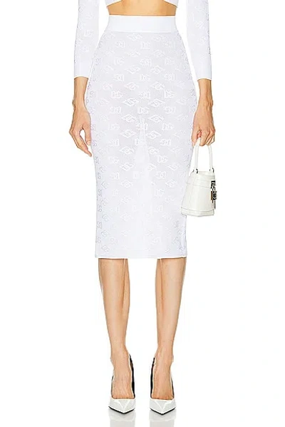 Dolce & Gabbana Sheer Skirt In Bianco