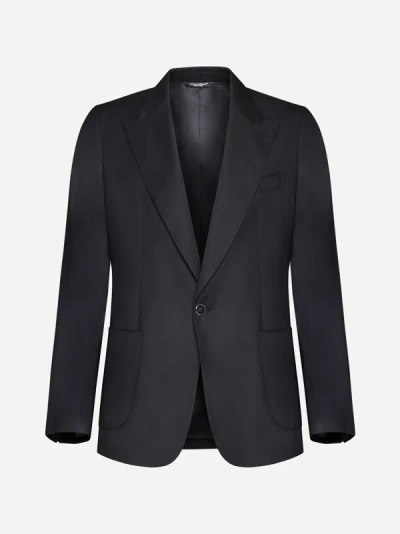 Dolce & Gabbana Single-breasted Wool Blazer In Black