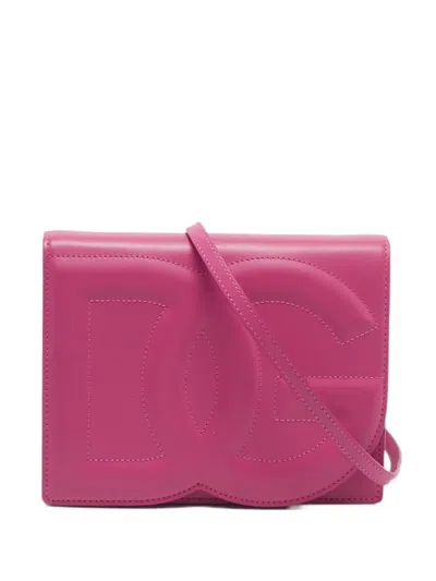 Pre-owned Dolce & Gabbana Small Dg Logo Flap Crossbody Bag In Pink