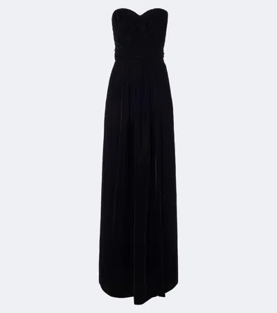 Dolce & Gabbana Velvet Bustier Gown In Black