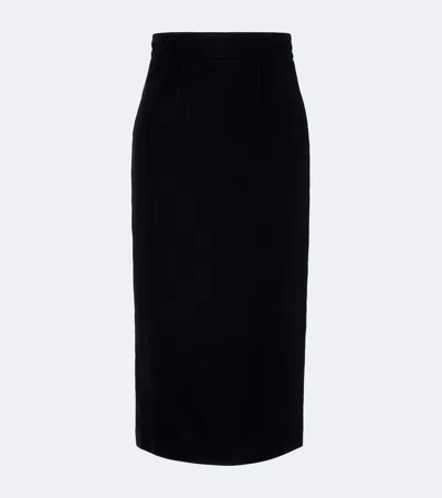 Dolce & Gabbana Velvet Pencil Skirt In Black