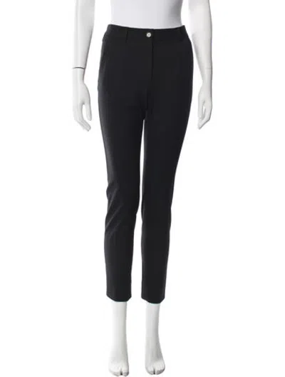 Pre-owned Dolce & Gabbana Virgin Wool Straight Leg Pants In Black