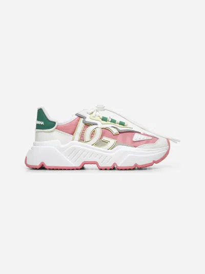Dolce & Gabbana Dg Colorblock Drawstring Runner Sneakers In Pink
