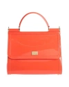 Dolce & Gabbana Woman Handbag Orange Size - Pvc - Polyvinyl Chloride, Cotton, Calfskin, Lambskin