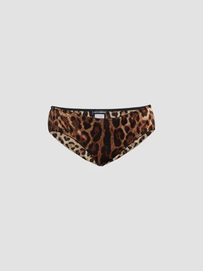Dolce & Gabbana Women's Leopard Silk Hipster Brief In New Leopard