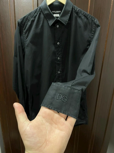 Pre-owned Dolce Gabbana X Vintage Dolce Gabbana Gold Buttons Up Shirt Luxury In Black