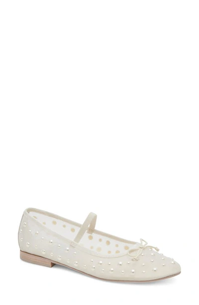 Dolce Vita Cadel Imitation Pearl Mary Jane Flat In White