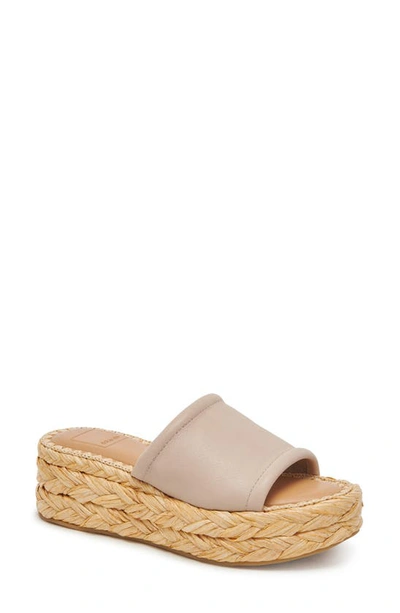 Dolce Vita Chavi Platform Slide Sandal In Sand Leather