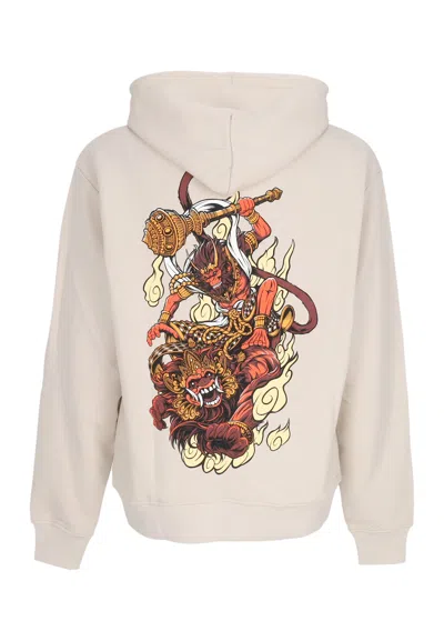 Dolly Noire Lightweight Hoodie Man Hanuman Hoodie Beige In White