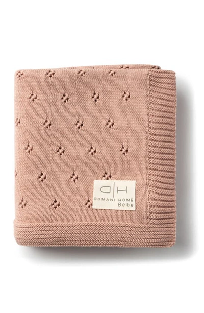 Domani Home Flower Pointelle Baby Blanket In Pink