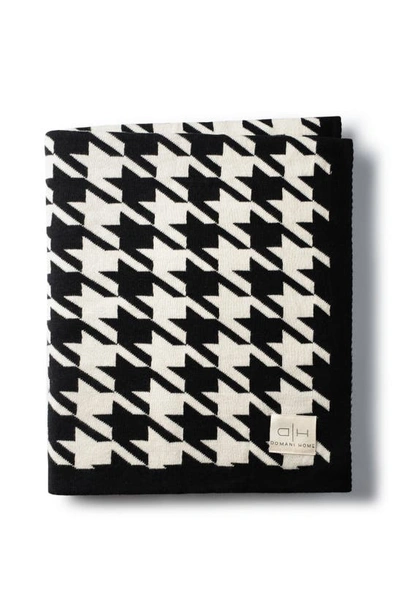 Domani Home Houndstooth Knit Throw Blanket In Black