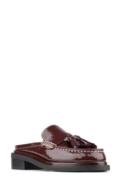 Donald Pliner Bambie Leather Tassel Loafer Mule In Burgundy
