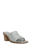 Donald Pliner Block Heel Sandal In Silver