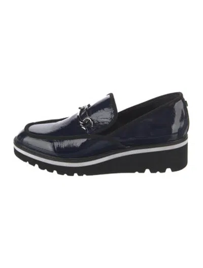 Pre-owned Donald Pliner Patent Leather Loafers In Blue