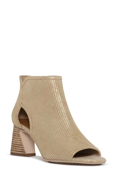 Donald Pliner Perforated Open Toe Bootie In Light Gold