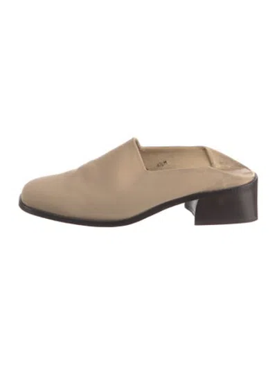 Pre-owned Donald Pliner Satin Mules In Neutrals