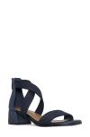 Donald Pliner Snake Embossed Sandal In Navy