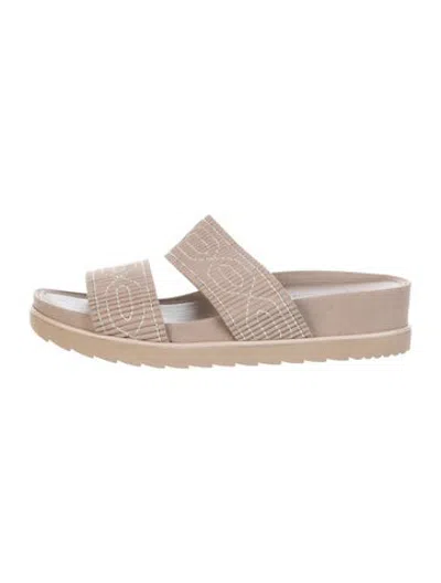 Pre-owned Donald Pliner Suede Slides In Neutrals