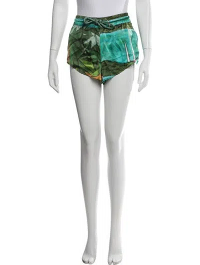 Pre-owned Donde Esteban Silk Mini Shorts In Green