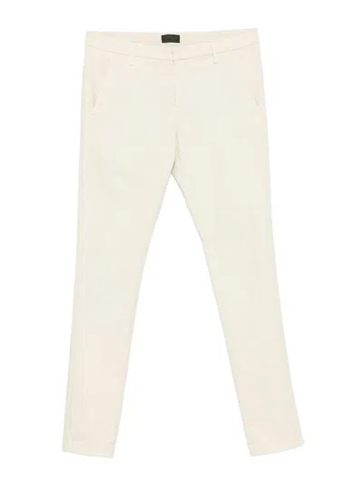 Dondup Gaubert Slim Stretch Cotton Trousers In White