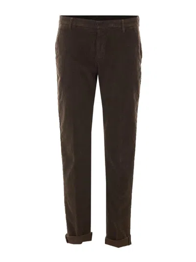 Dondup Gaubert Slim Stretch Velvet Trousers In Brown