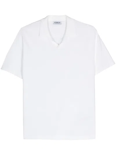 Dondup Knitted Cotton Polo Shirt In White