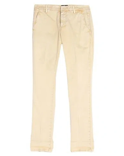 Dondup Man Pants Sand Size 35 Cotton, Elastane In Beige