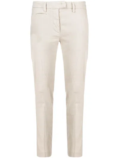 Dondup Slim Cropped Trousers In Neutrals