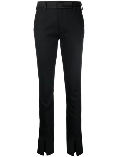 Dondup Slit-detailed Slim-fit Trousers In Schwarz