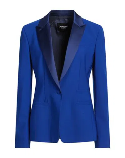 Dondup Woman Blazer Bright Blue Size 10 Polyester, Virgin Wool, Elastane