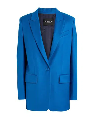 Dondup Woman Blazer Bright Blue Size 8 Virgin Wool, Elastane