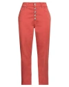 Dondup Woman Denim Pants Rust Size 30 Cotton, Elastomultiester, Elastane In Red