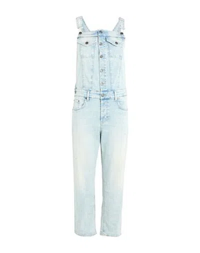 Dondup Woman Overalls Blue Size 28 Cotton, Elastomultiester, Elastane