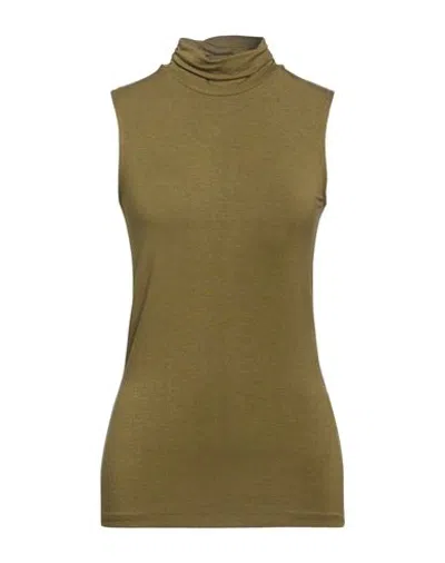 Dondup Woman Top Military Green Size M Modal, Cashmere, Elastane