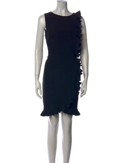 Pre-owned Donna Karan Crew Neck Mini Dress In Blue