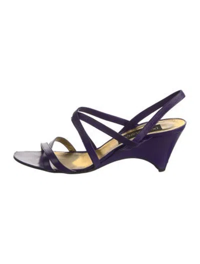 Pre-owned Donna Karan Leather Flats In Purple