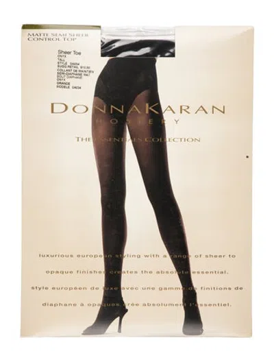 Pre-owned Donna Karan Semi-sheer Footed Tights In Black