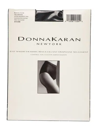 Pre-owned Donna Karan Sheer Footed Tights W/tags In Black