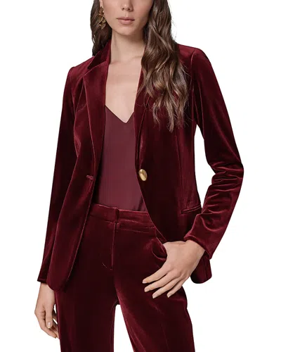 Donna Karan Velvet Single Button Jacket In Red