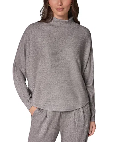 Donna Karan Weekend Brushed Rib Oversized Dolman Sweater In Gray