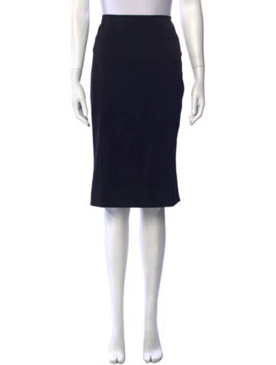 Pre-owned Donna Karan Wool Midi Length Skirt In Black