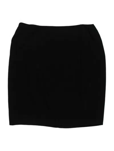 Pre-owned Donna Karan Wool Mini Skirt In Black