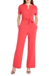 Donna Morgan Flare Leg Jumpsuit In Red Alert
