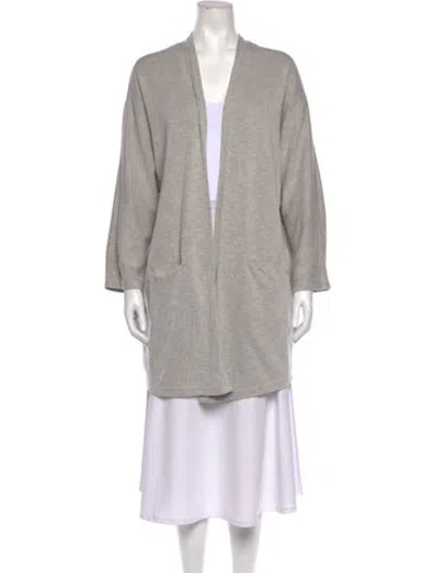 Pre-owned Donni Open Front Sweater In Grey