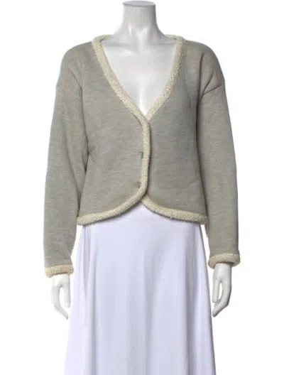 Pre-owned Donni V-neck Sweater In Grey