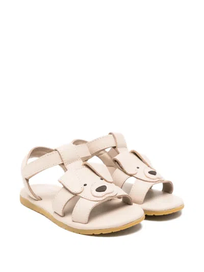 Donsje Babies' Dog Appliqué Sandals In Neutral