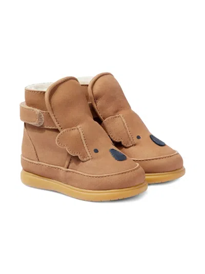 Donsje Babies' Dubu Leather Boots In Brown