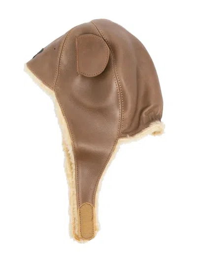 Donsje Kids' Faux Shearling-lined Pull-on Hat In Brown