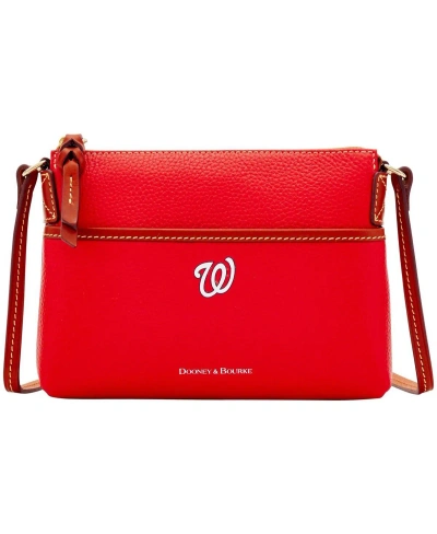 Dooney & Bourke Women's  Washington Nationals Pebble Ginger Crossbody In Red